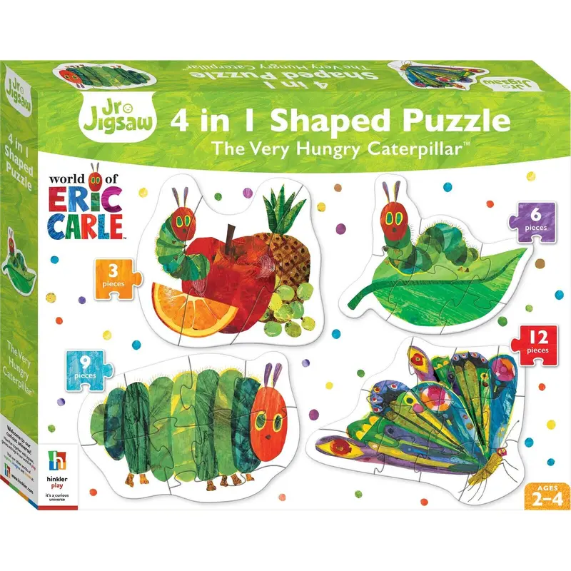 The Very Hungry Caterpillar - Shaped 4-in-1 Puzzles (3pc,6pc,9pc,12pc Jigsaws)