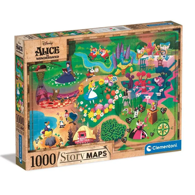 Clementoni: Story Maps - Disney's Alice in Wonderland (1000pc Jigsaw)