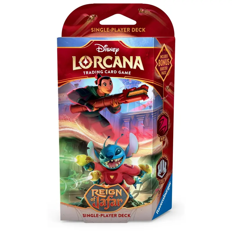 Disney's Lorcana: Reign on Jafar - Mulan & Stitch - Single-Player Deck (Ruby/Steel)