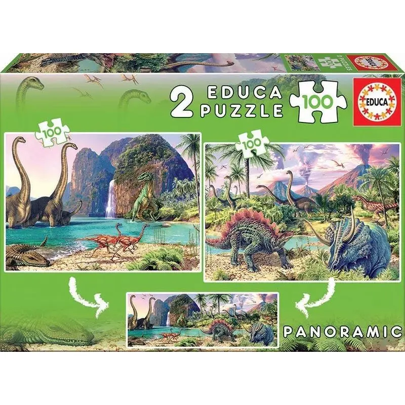 Educa: Dino World - Puzzles (2x100pc Jigsaws)
