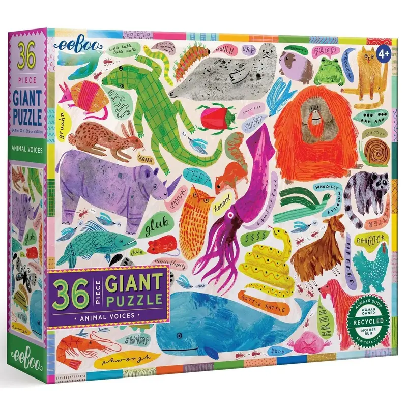 eeBoo: Giant Animal Voices - Puzzle (36pc Jigsaw)