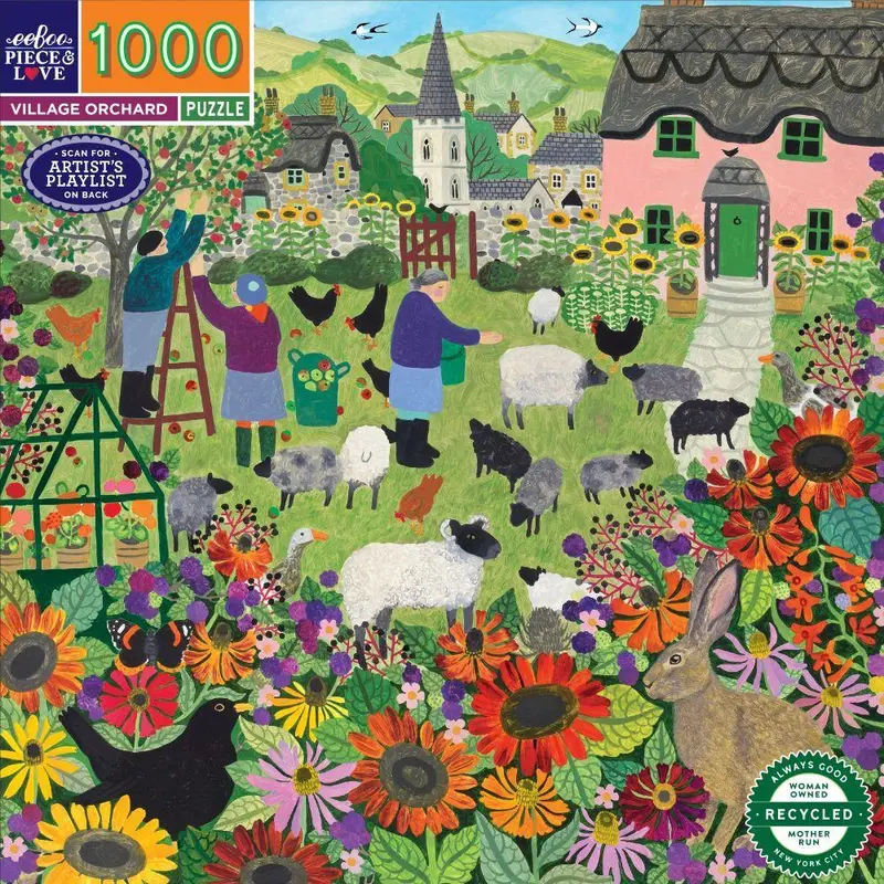 eeBoo: Village Orchard Square (1000pc Jigsaw)