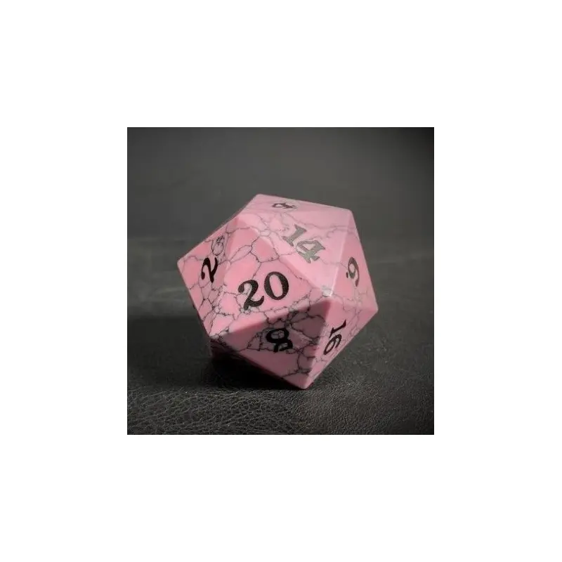 D20 Pink Cracked Stone