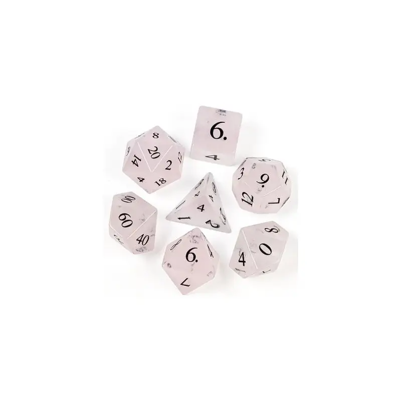 Foam Brain Games 7ct Gemstone Polyhedral Dice Set Pink Watermelon Glass