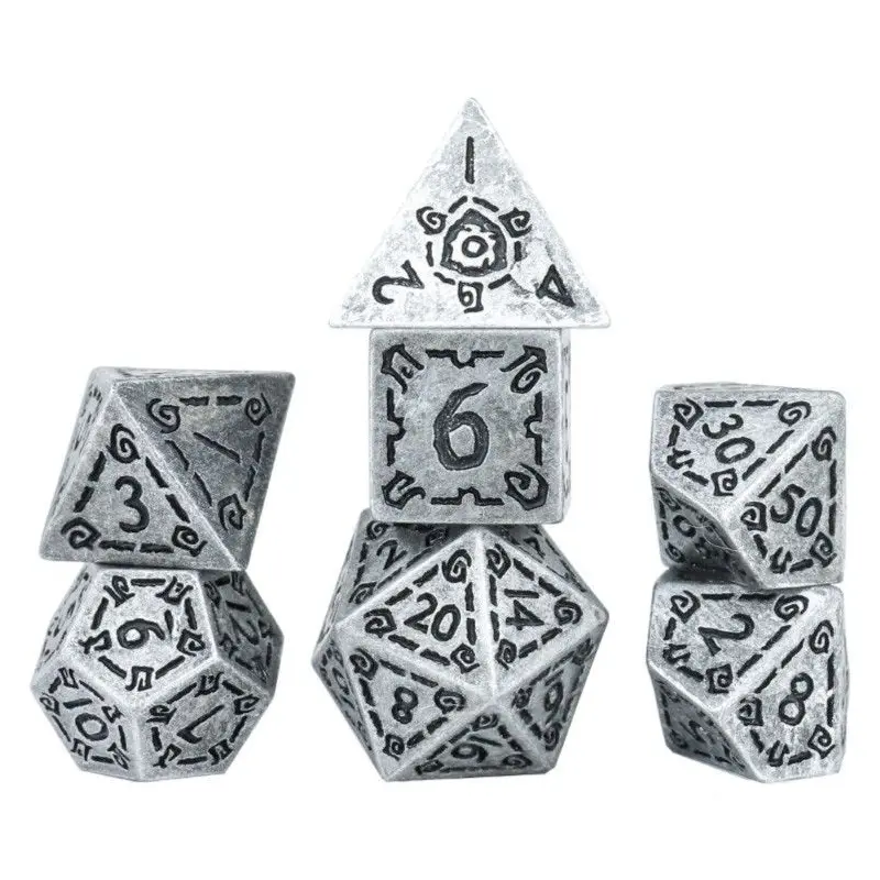 Sirus Dice 7ct Resin Polyhedral Dice Set Illusory Silver