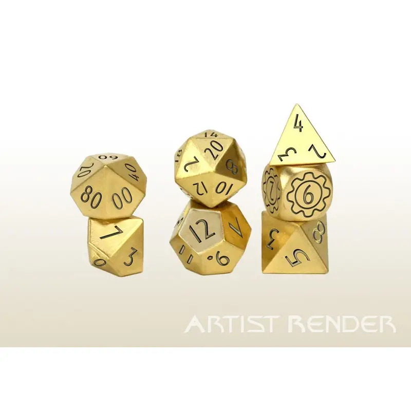7ct Steampunk Brass Dice