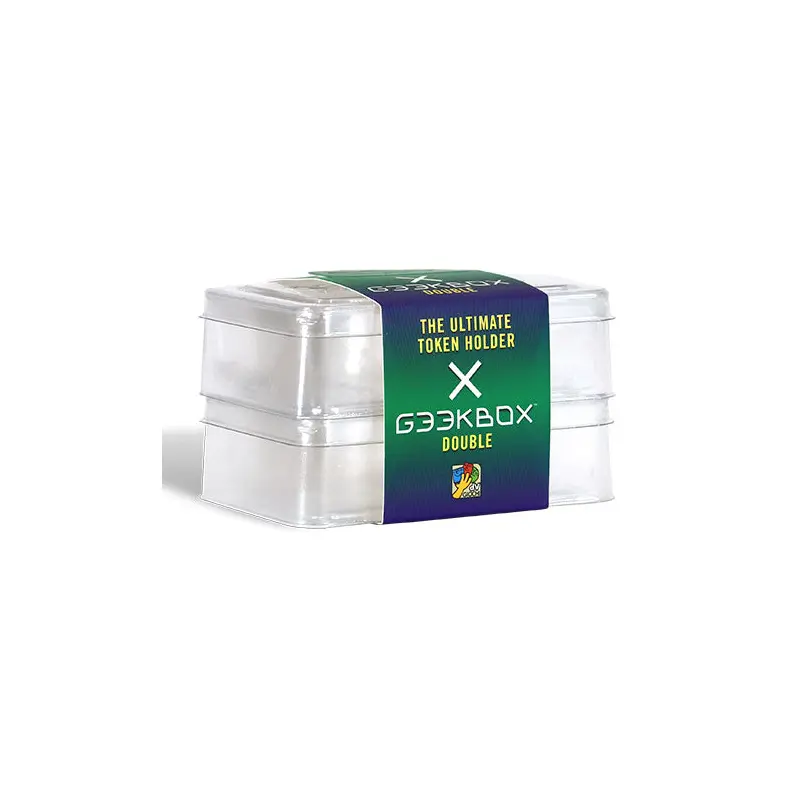 Geekbox Double Size Clear Plastic Token Storage Box with Lid 2-Pack