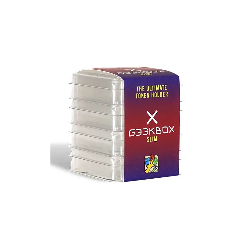 Geekbox Slim Size Clear Plastic Token Storage Box with Lid 4-Pack