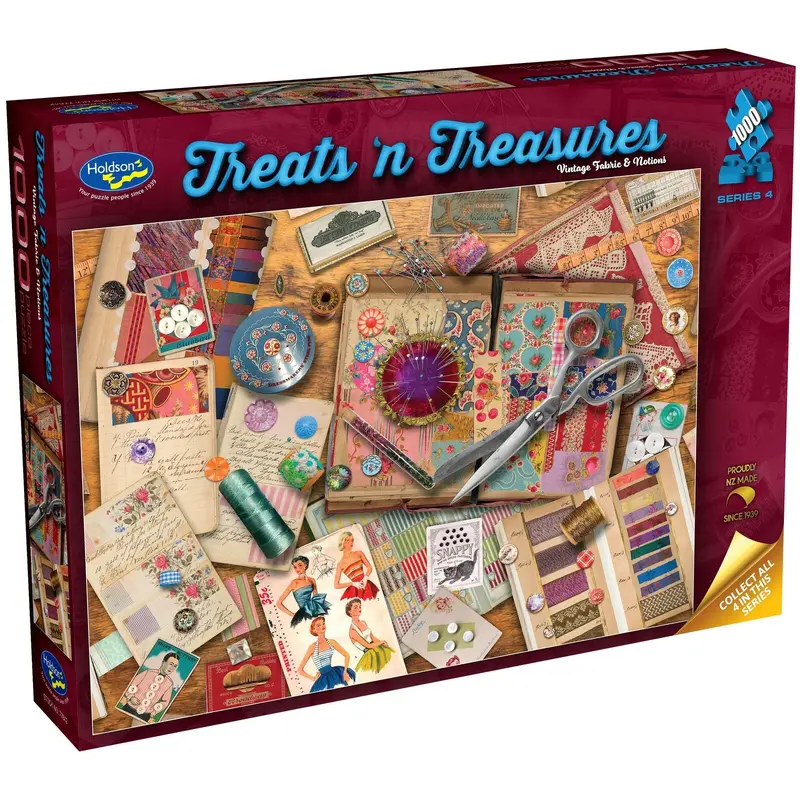 Treats N Treasures: Vintage Fabric & Notions - Puzzle (1000pc Jigsaw)
