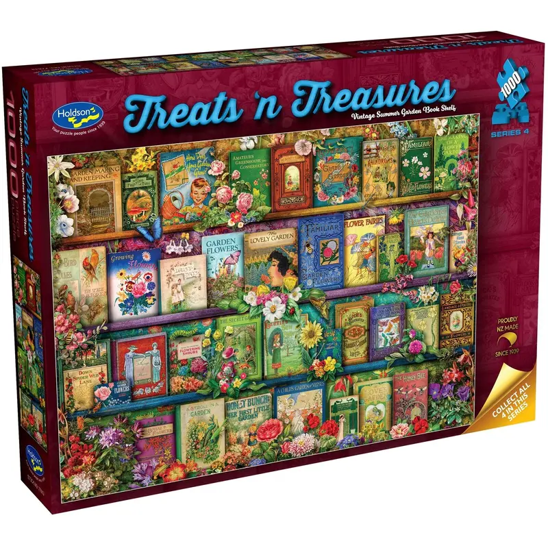 Treats N Treasures: Vintage Summer Garden Book Shelf - Puzzle (1000pc Jigsaw)
