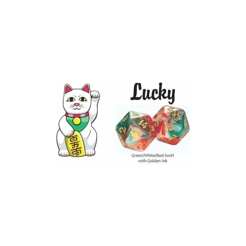 Kitty Clacks 7ct Polyhedral Dice Set Lucky