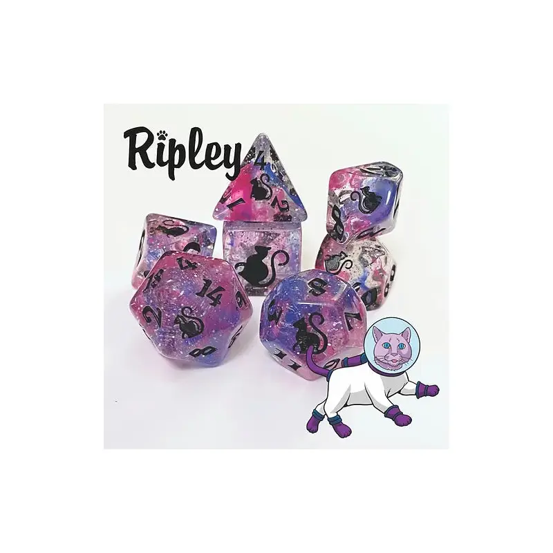 Kitty Clacks 7ct Polyhedral Dice Set Ripley