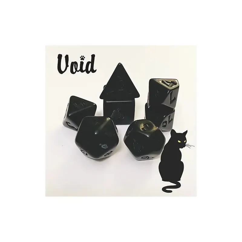 Kitty Clacks 7ct Polyhedral Dice Set Void