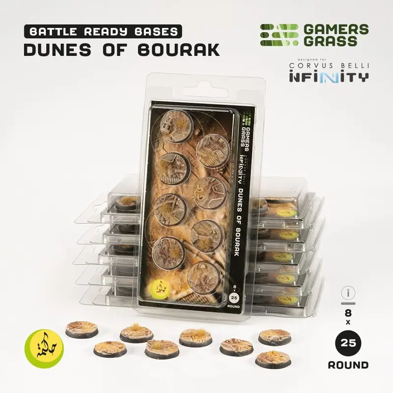 Gamers Grass: Bases (Infinity) - Dunes of Bourak (Round / 25mm / x8)