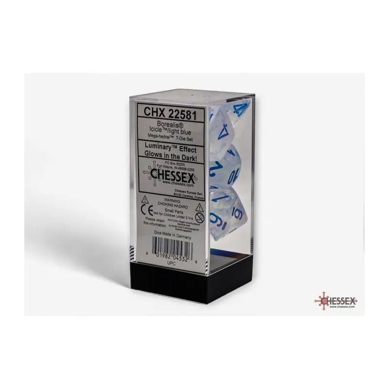RPG Dice (Mega): Borealis Icicle/Light Blue Luminary (CHX22581)