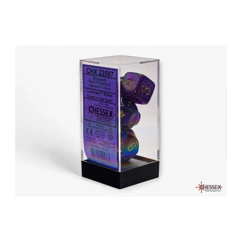 RPG Dice (Mega): Borealis Royal Purple/Gold Luminary (CHX22587)