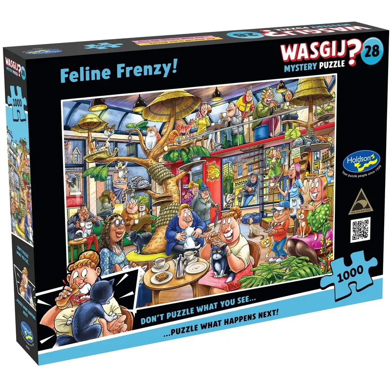 Wasgij Mystery #28: Feline Frenzy Puzzle (1000pc Jigsaw)