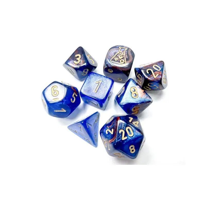 30055 CHX Lab Dice Poly Lustrous Azurite/Gold