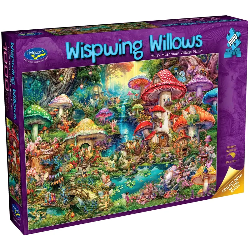 Wispwing Willows: Merry Mushroom Village Picnic - Puzzle (1000pc Jigsaw)