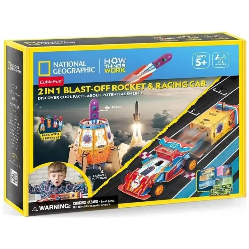 Cubic Fun: 3D Puzzle - 2-in-1 Rocket Racing Car