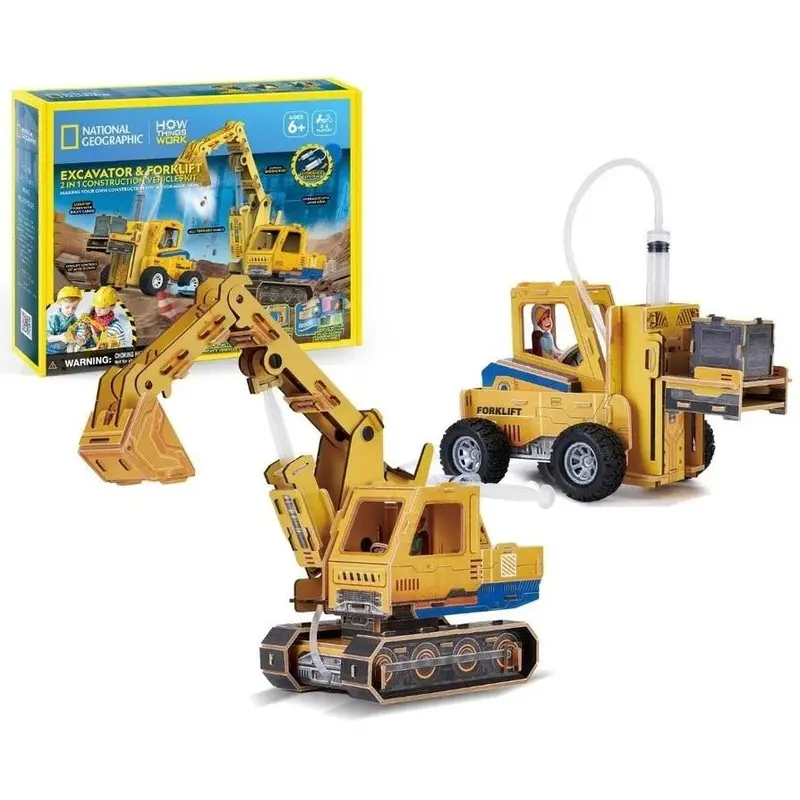 Cubic Fun: 3D Puzzle - Excavator & Forklift