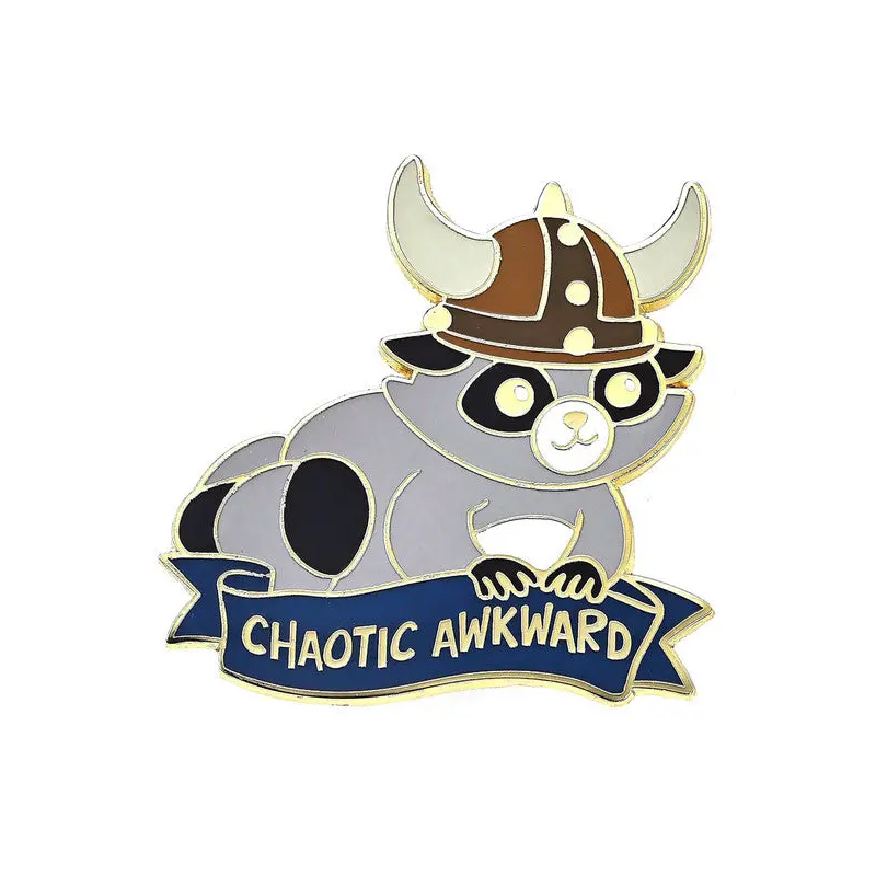 Enamel Pin: Alternative Alignments: Chaotic Awkward Raccoon