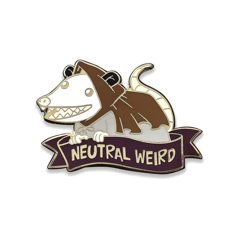 Enamel Pin: Alternative Alignments: Neutral Weird Opossum