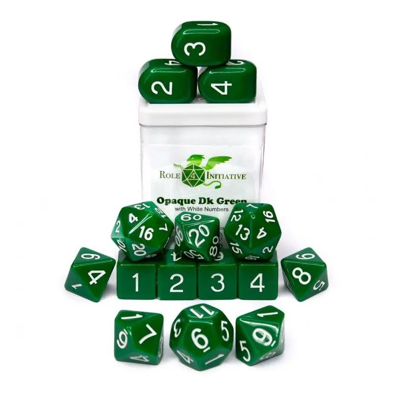 15-Set Opaque Dark Green/White