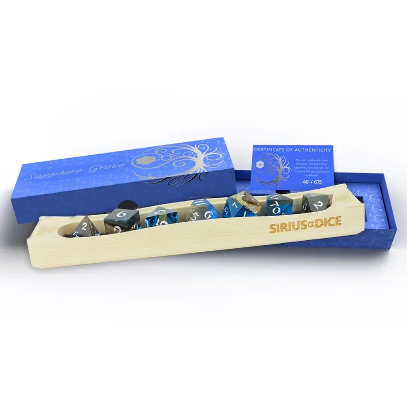 7-Set Sapphire Grove Blue Resin with Nanmu-Style Phoebe Zhennan Wood