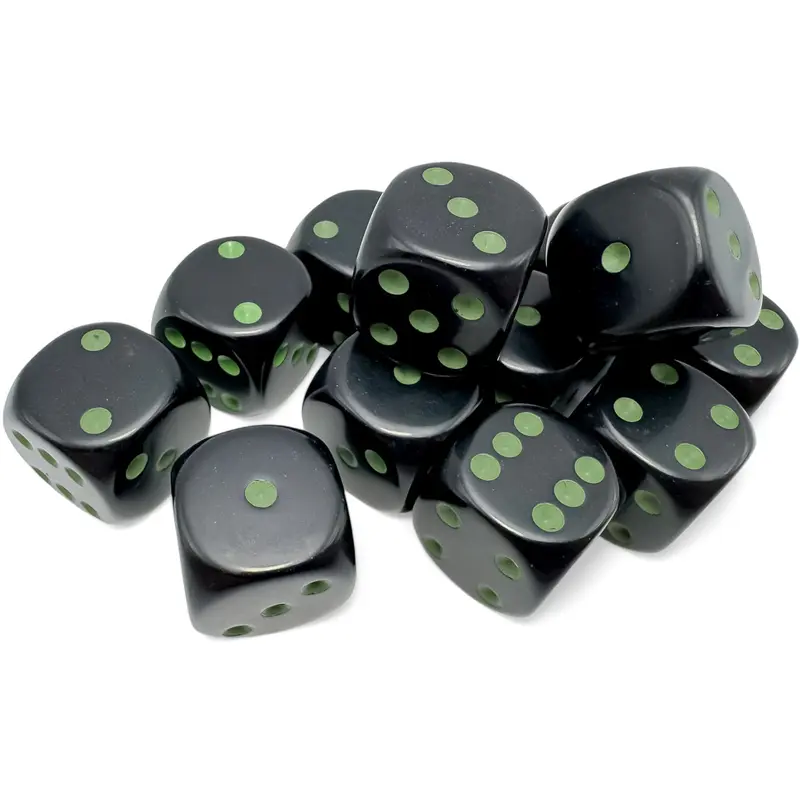 12D6 Set (16mm): Opaque Black/Green (CHX25658)