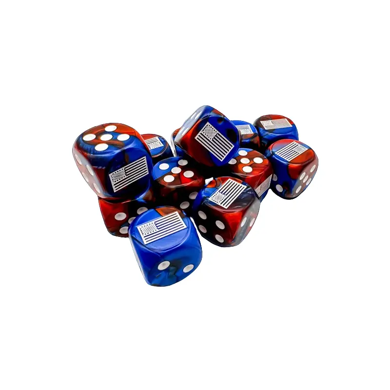 12D6 Set (16mm): WWII United States Gemini Blue-Red/White (CHX29065)