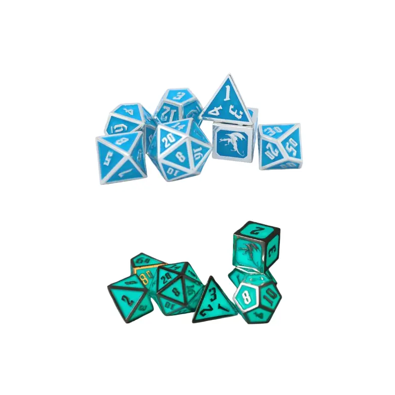 Hymgho Dragonis RPG Dice Set: Glow In The Dark Blue