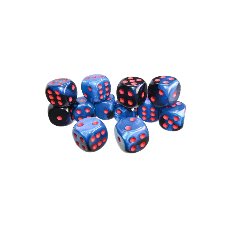 CHX26658: Gemini Black-Starlight/red 16mm d6 Dice Block (12 dice)