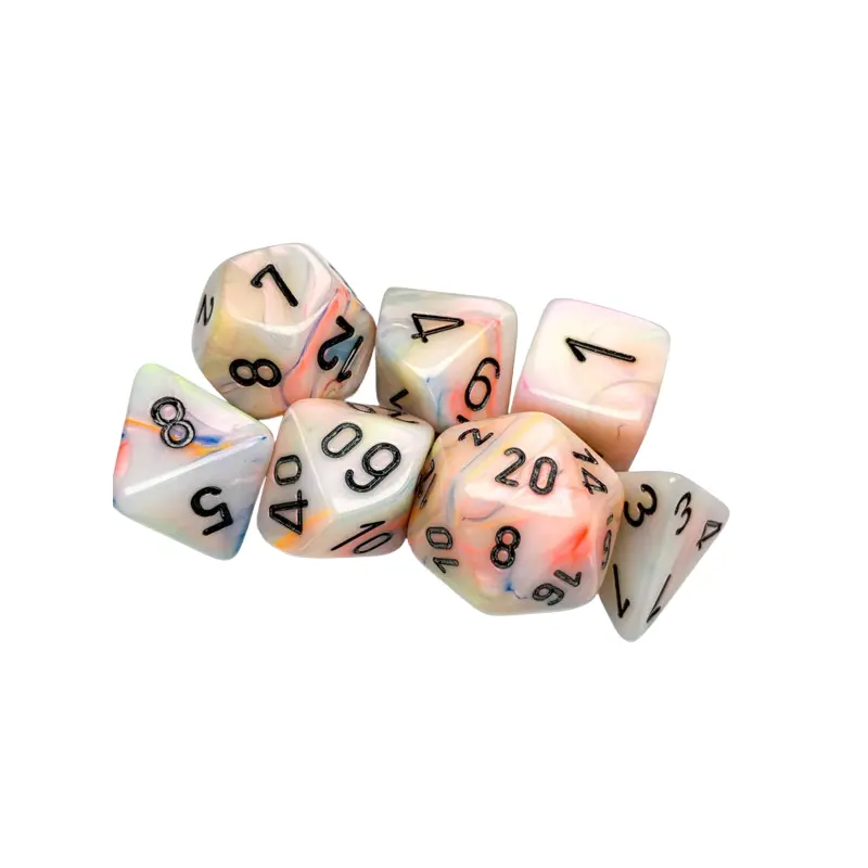 CHX27442: Festive Circus/black Polyhedral 7-Dice Set