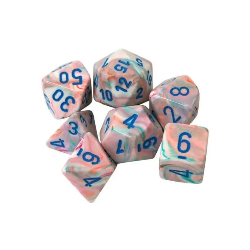 Festive Mini-hedral Pop Art/Blue 7-Die set