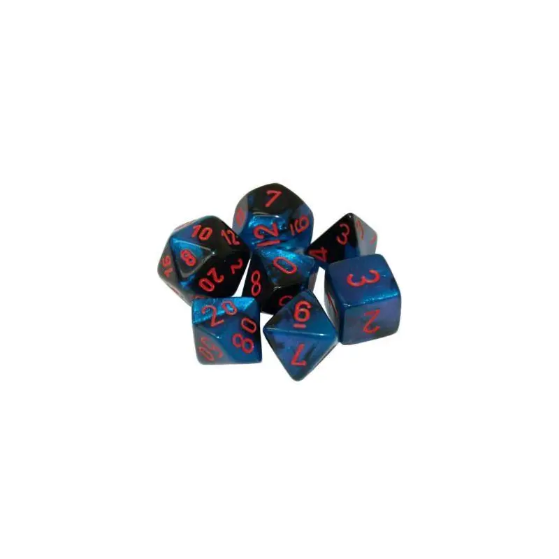 Gemini Mini-hedral Black-Starlight/red 7-Die Set
