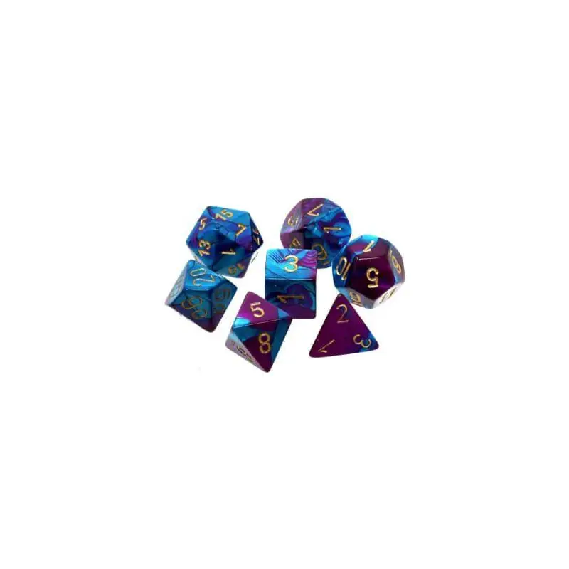 Gemini Mini-hedral Purple-Teal/gold 7-Die Set