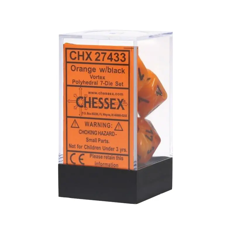 CHX 27433 Vortex Orange/Black Polyhedral 7-Die Set