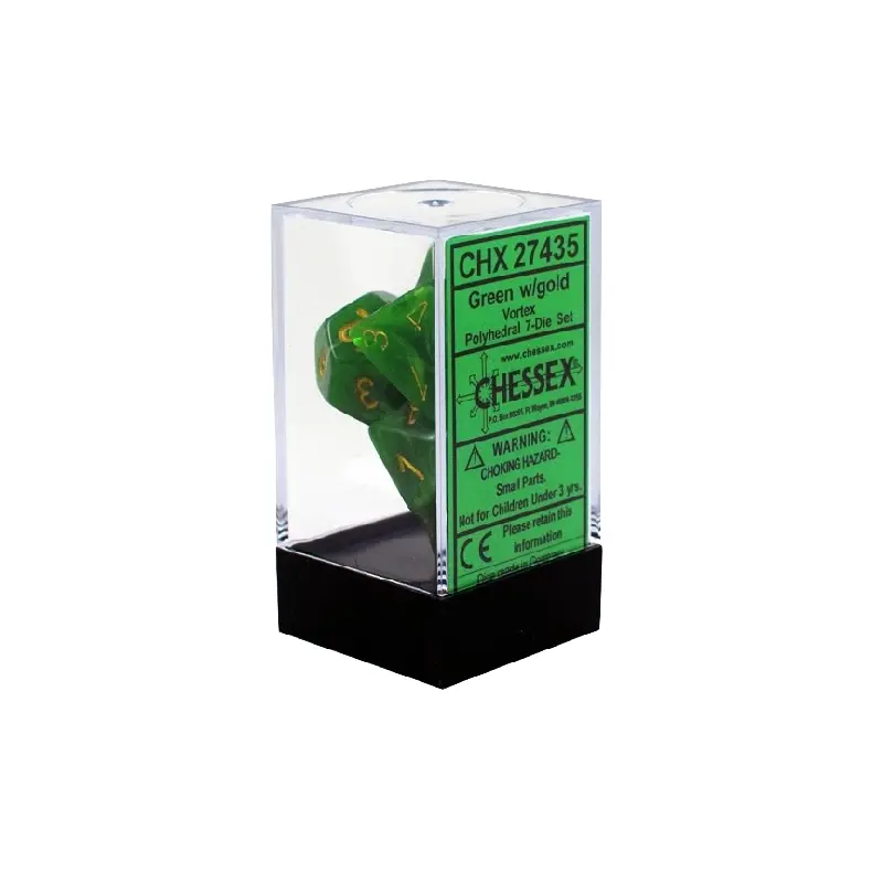 CHX 27435 Vortex Green/Gold Polyhedral 7-Die Set
