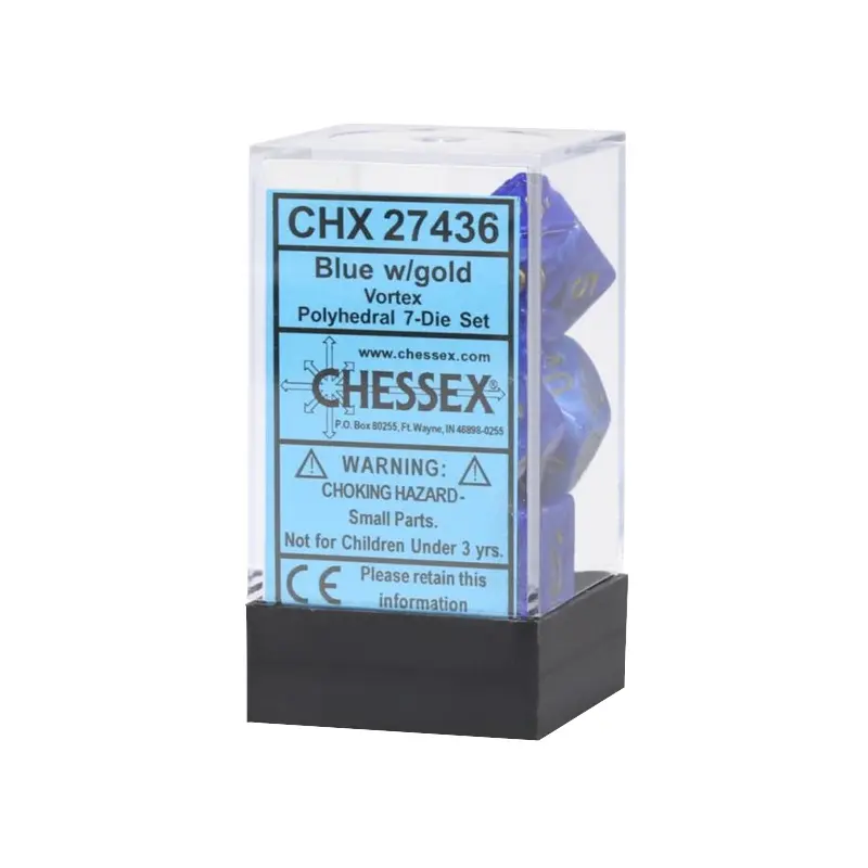 CHX 27436 Vortex Blue/Gold Polyhedral 7-Die Set