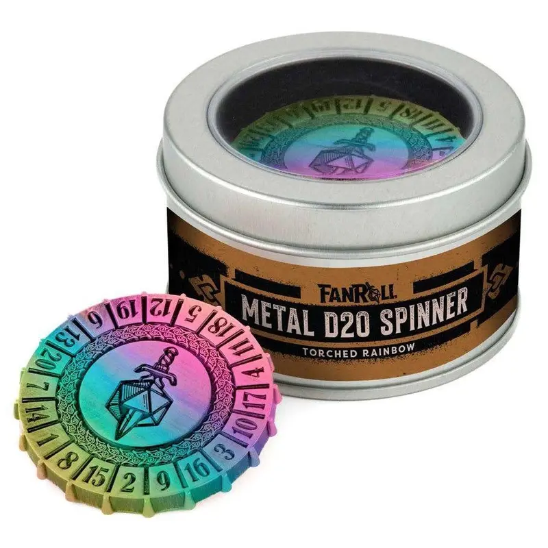 d20 Spinner Torched Rainbow