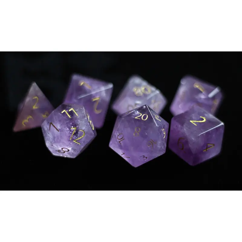 PREMIUM Engraved Gemstone Dice Amethyst