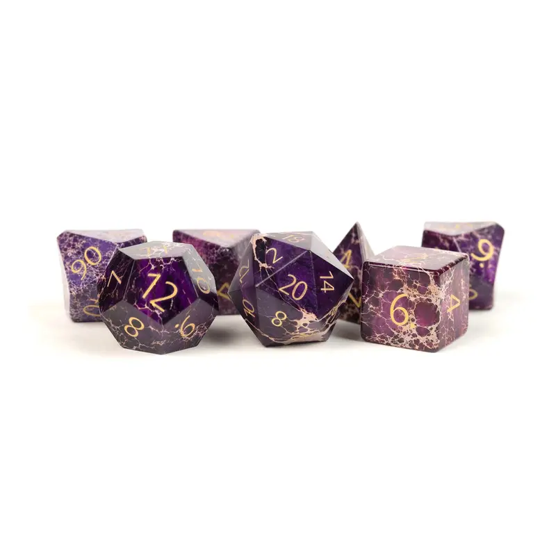 PREMIUM Engraved Gemstone Dice Imperial Stone Purple