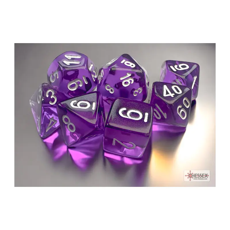 RPG Dice (Mini): Translucent Purple/White (CHX20377)