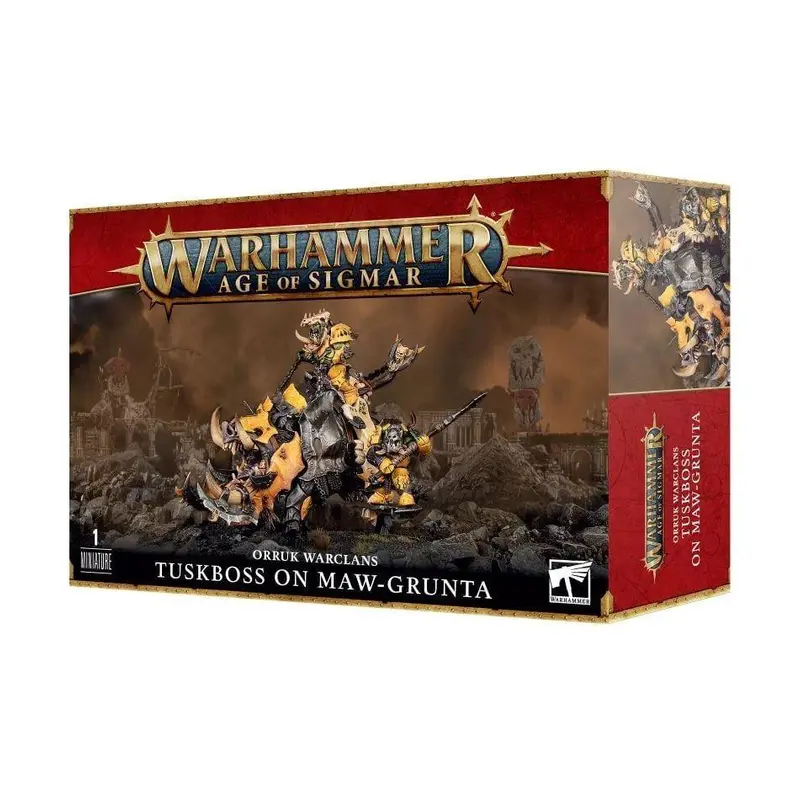 Age of Sigmar Orruk Warclans: Tuskboss on Maw-grunta