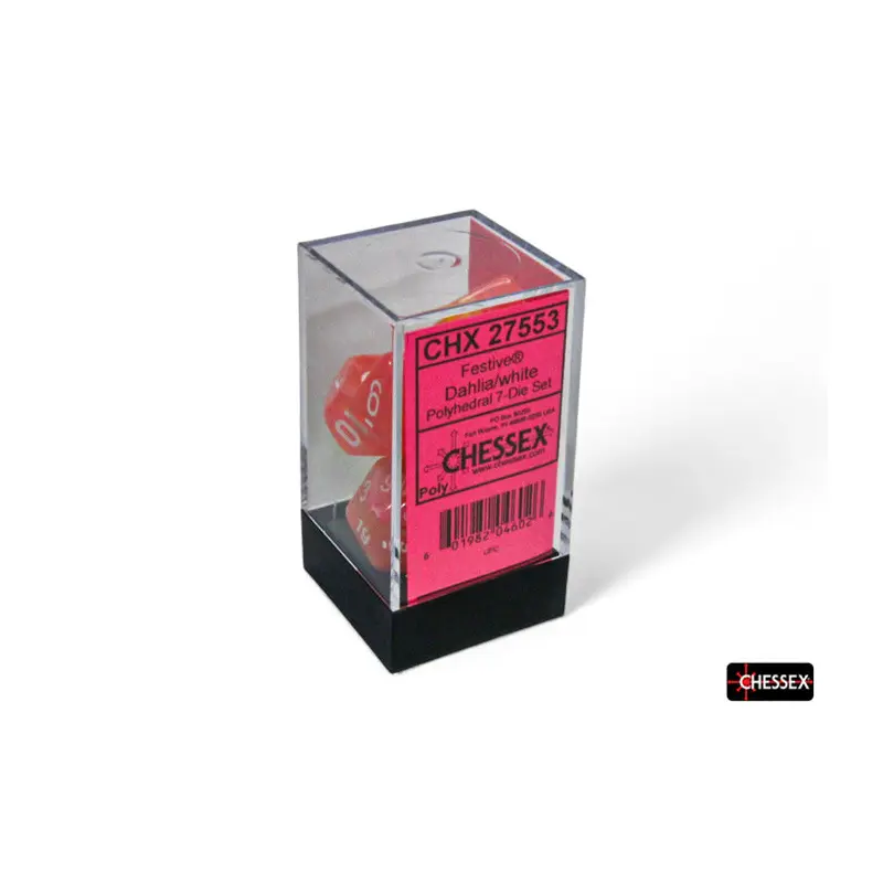 RPG Dice: Festive Dahlia/White Luminary (CHX27553)