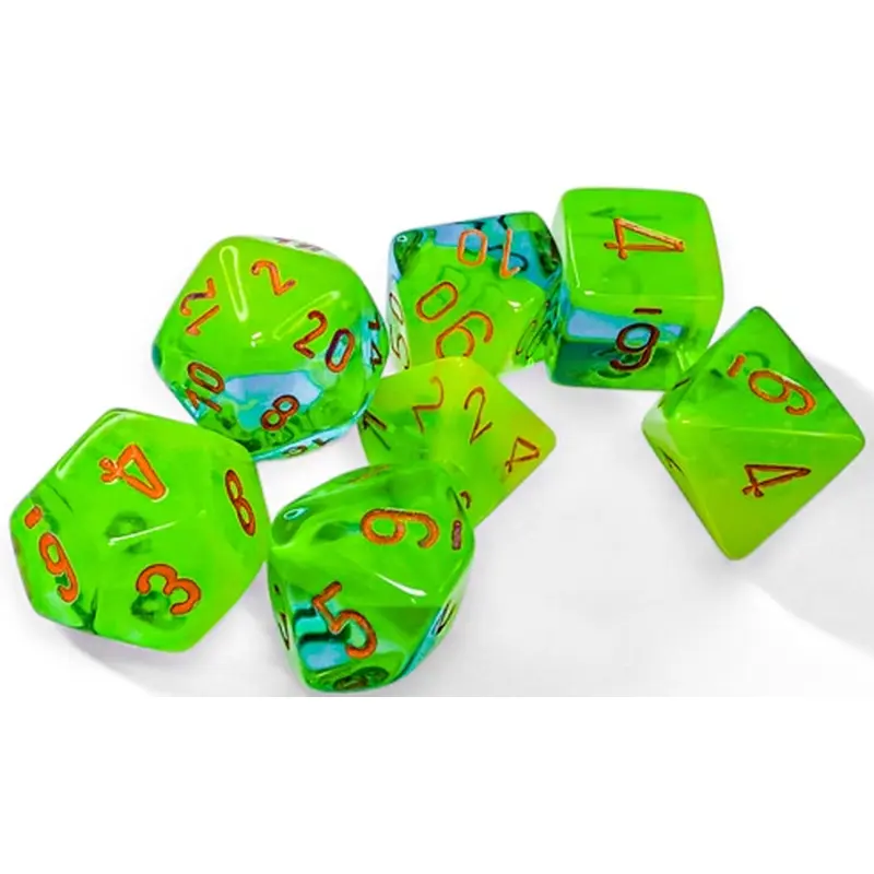 RPG Dice: Gemini Plasma Green-Teal/Orange Luminary (CHX26470)
