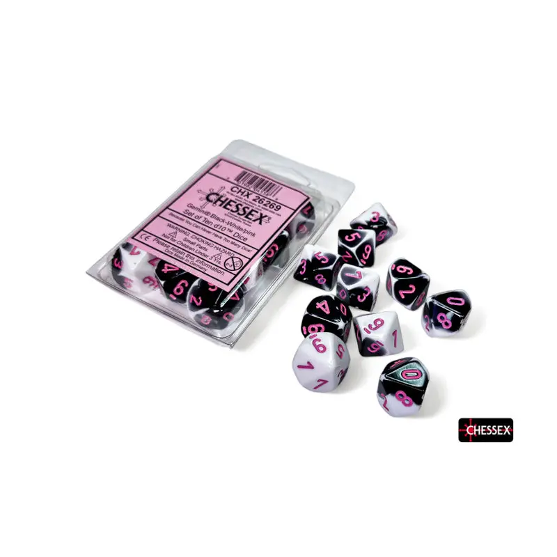 10D10 Set: Gemini Black-White/Pink UV (CHX26269)