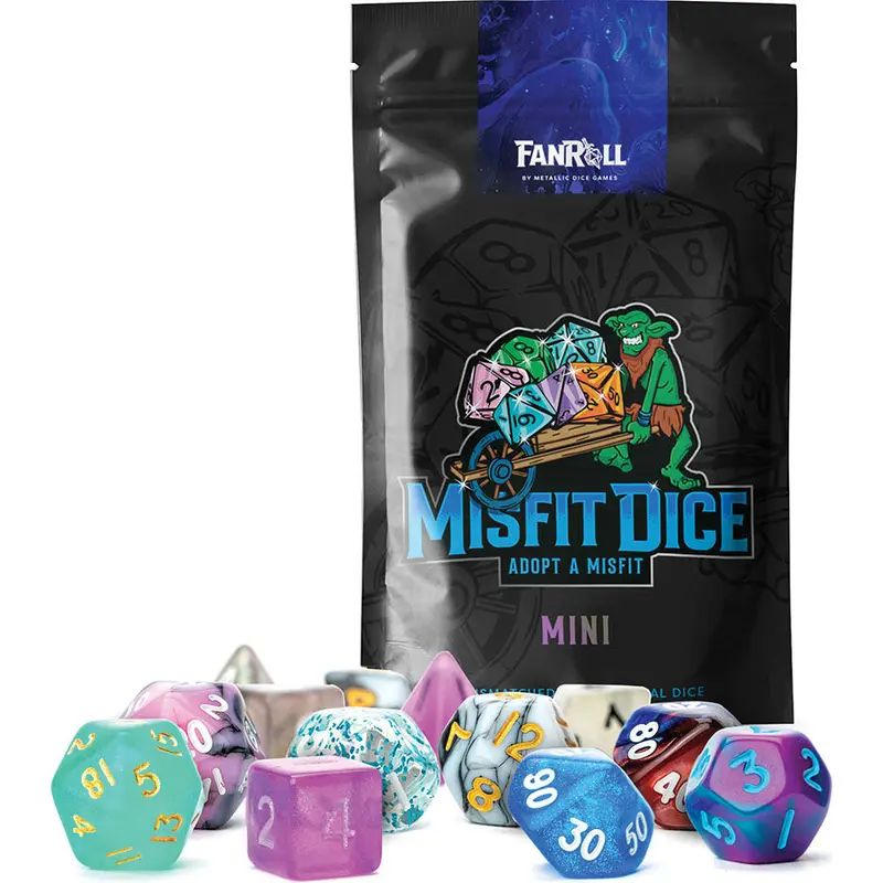 Mystery Misfit Mini Polyhedral Dice (2 pack 7 dice per Pack)