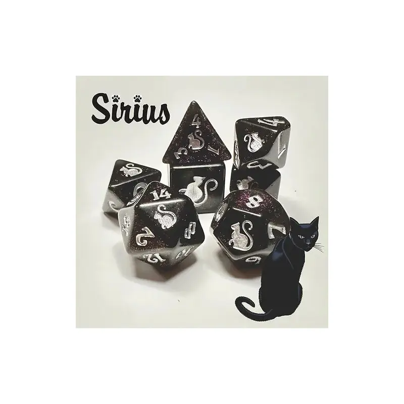 Kitty Clacks 7ct Polyhedral Dice Set Sirius